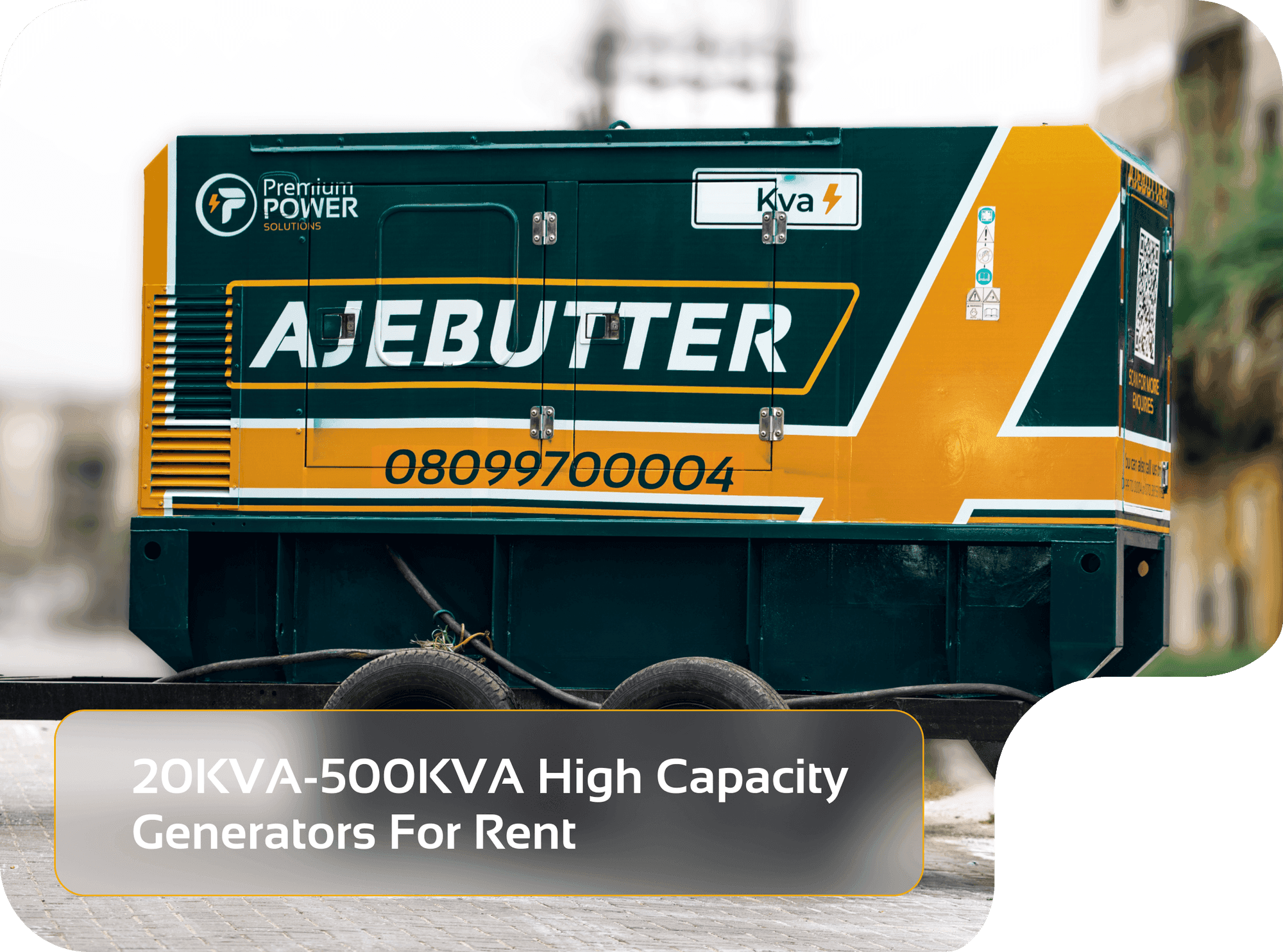 20KVA-500KVA High Capacity Generators For Rent