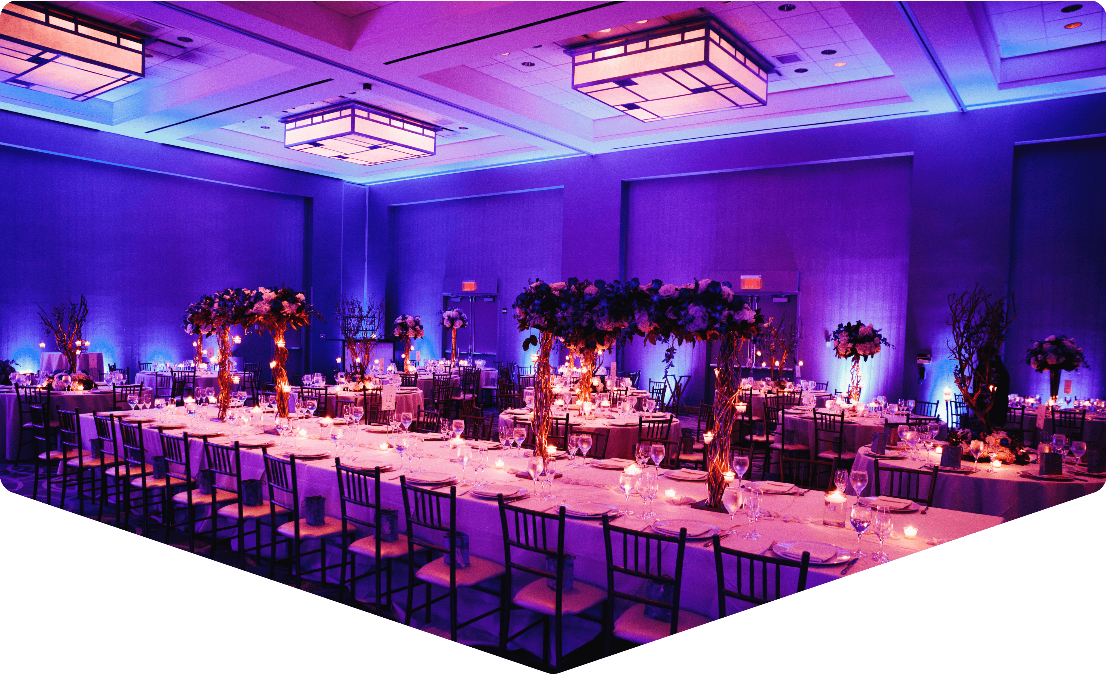 Event vendors toasting with champagne