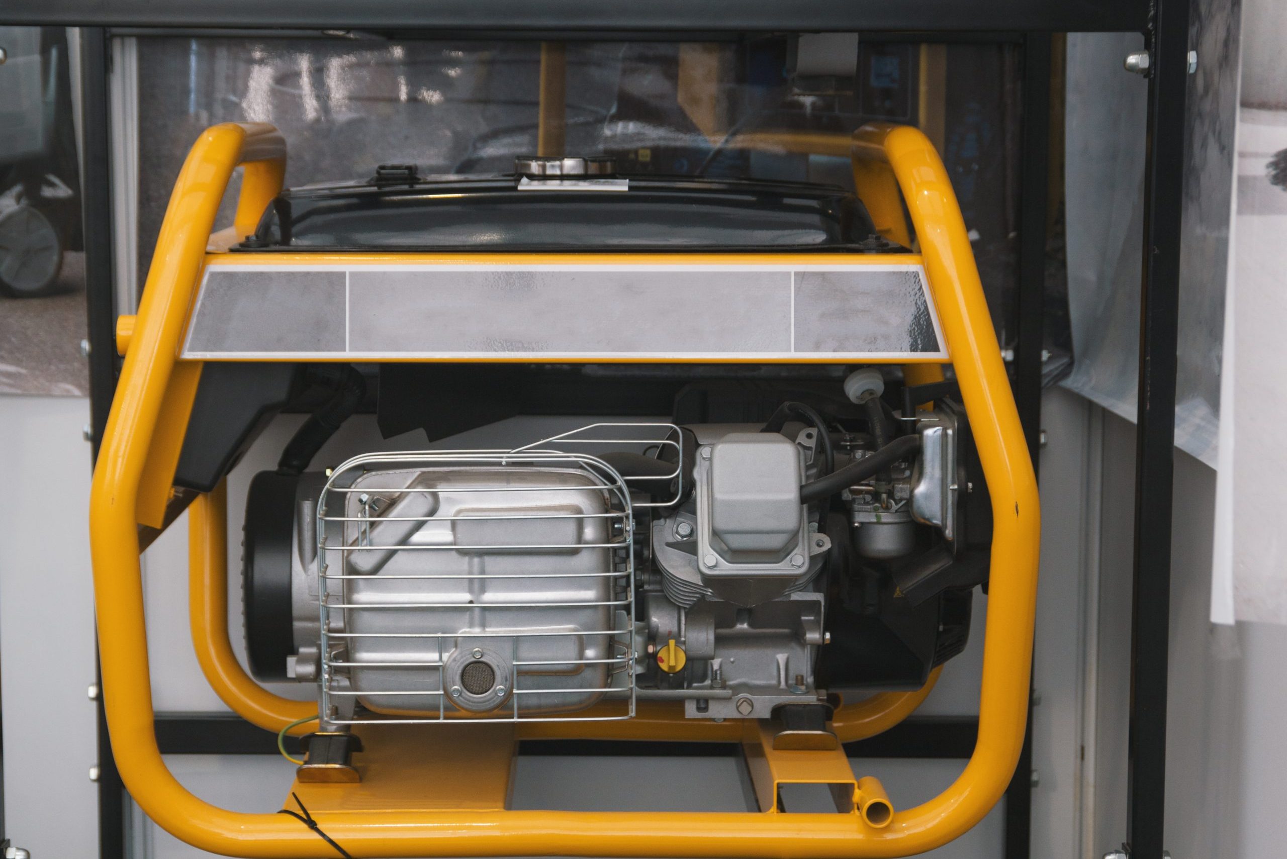 Gasoline Portable Generator close up view, horizontal shot